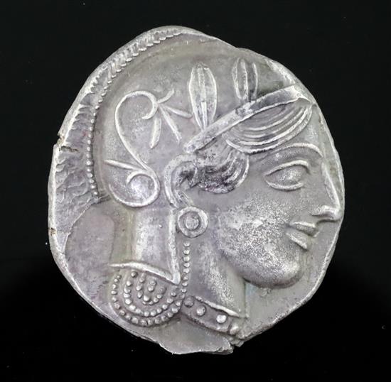 Ancient Coins, Attica, Athens AR Tetradrachm, c.454-404 BC., 17.1 g, 25mm EF with attractive toning
